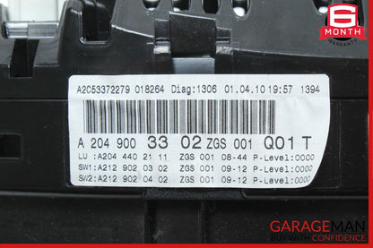 09-12 Mercedes X204 GLK350 Instrument Speedometer Cluster 2049003302 OEM