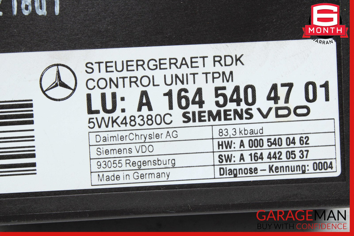 06-13 Mercedes W251 R350 CL550 TPMS Tire Pressure Control 1645409545 OEM