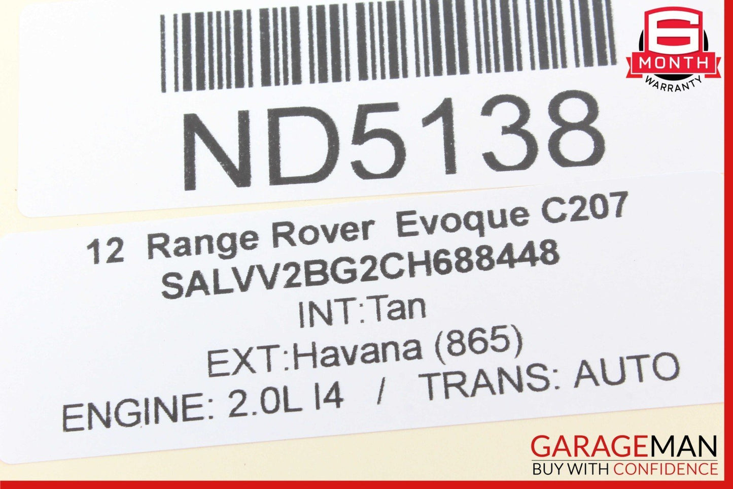 12-13 Range Rover Evoque Rear Left Driver Side Door Control Module Unit OEM