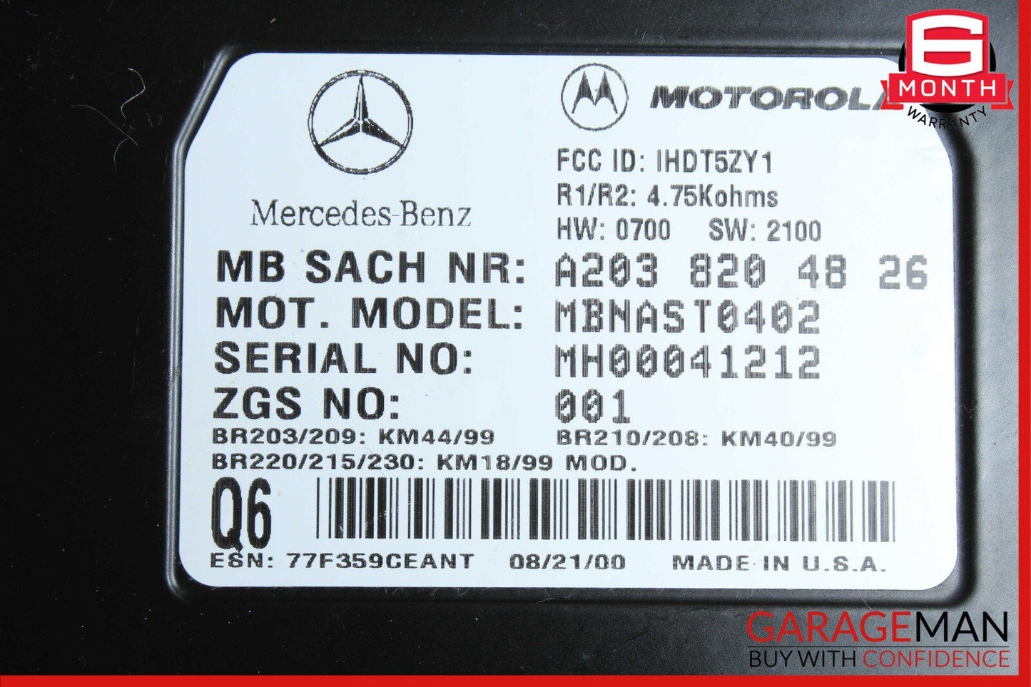 Mercedes R129 SL500 C320 S500 Voice Control Communication Module Unit Audio OEM
