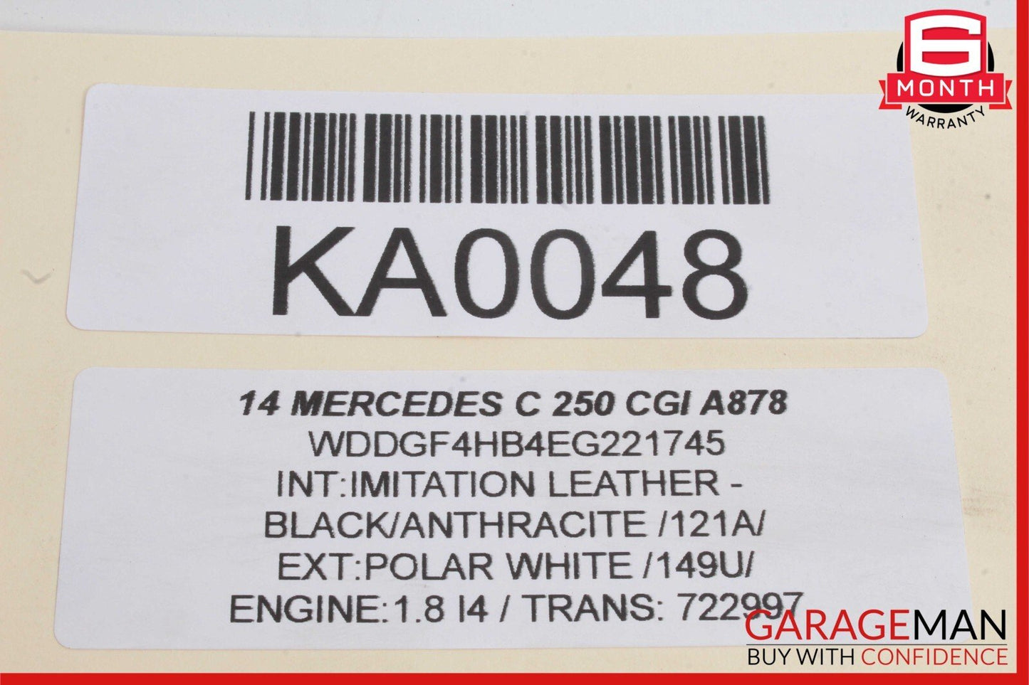 08-14 Mercedes W204 C250 C350 C63 AMG Rear Trunk Rear Back Up View Camera