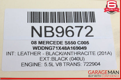 07-09 Mercedes W221 S550 S450 Rear Bumper Parking Sensor Wire Harness PDC Assy