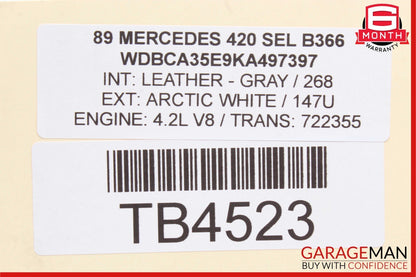 86-91 Mercedes W126 420SEL KYB Gas-A-Just Rear Right / Left Shock Absorber Strut