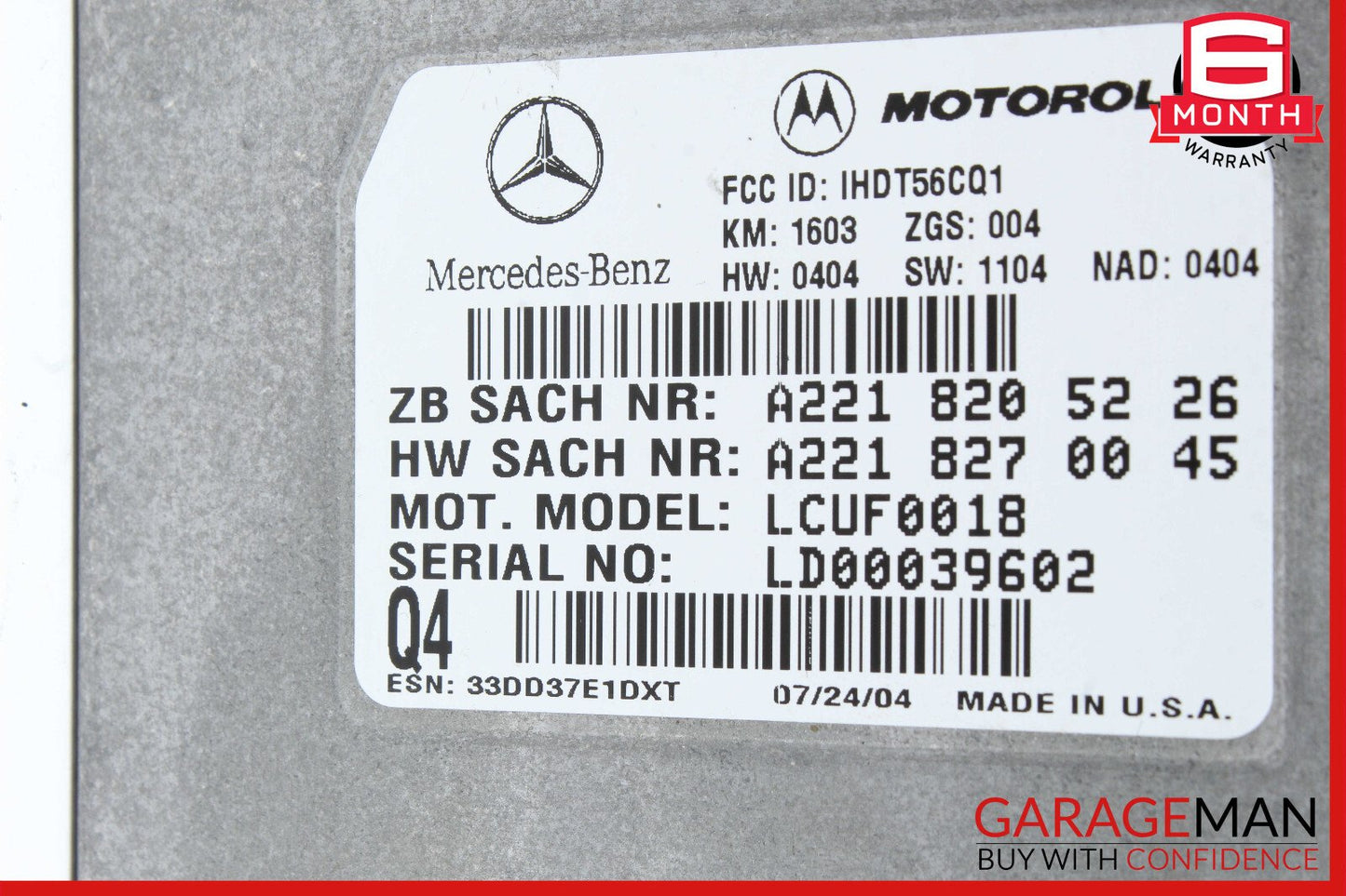 Mercedes W209 CLK320 SL550 CL550 Voice Communication Control Module OEM