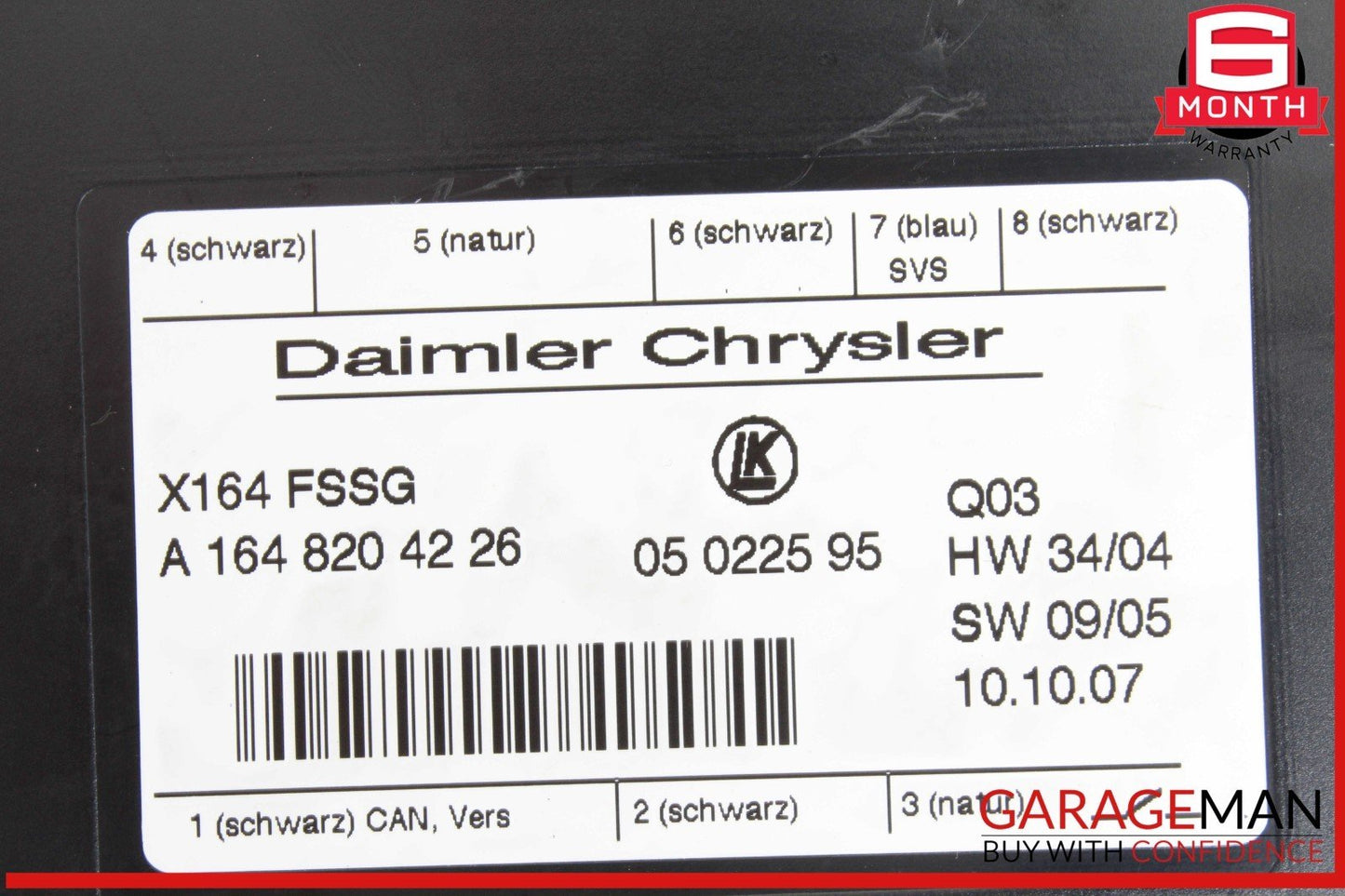 07-09 Mercedes X164 GL550 GL450 Third Row Seat Power Folding Control Module Unit