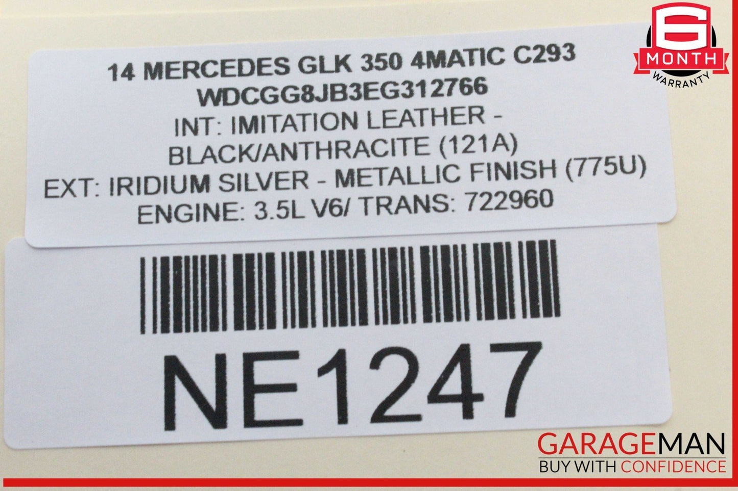 10-15 Mercedes X204 GLK350 4MATIC Rear Right Side Door Lock Latch Actuator OEM