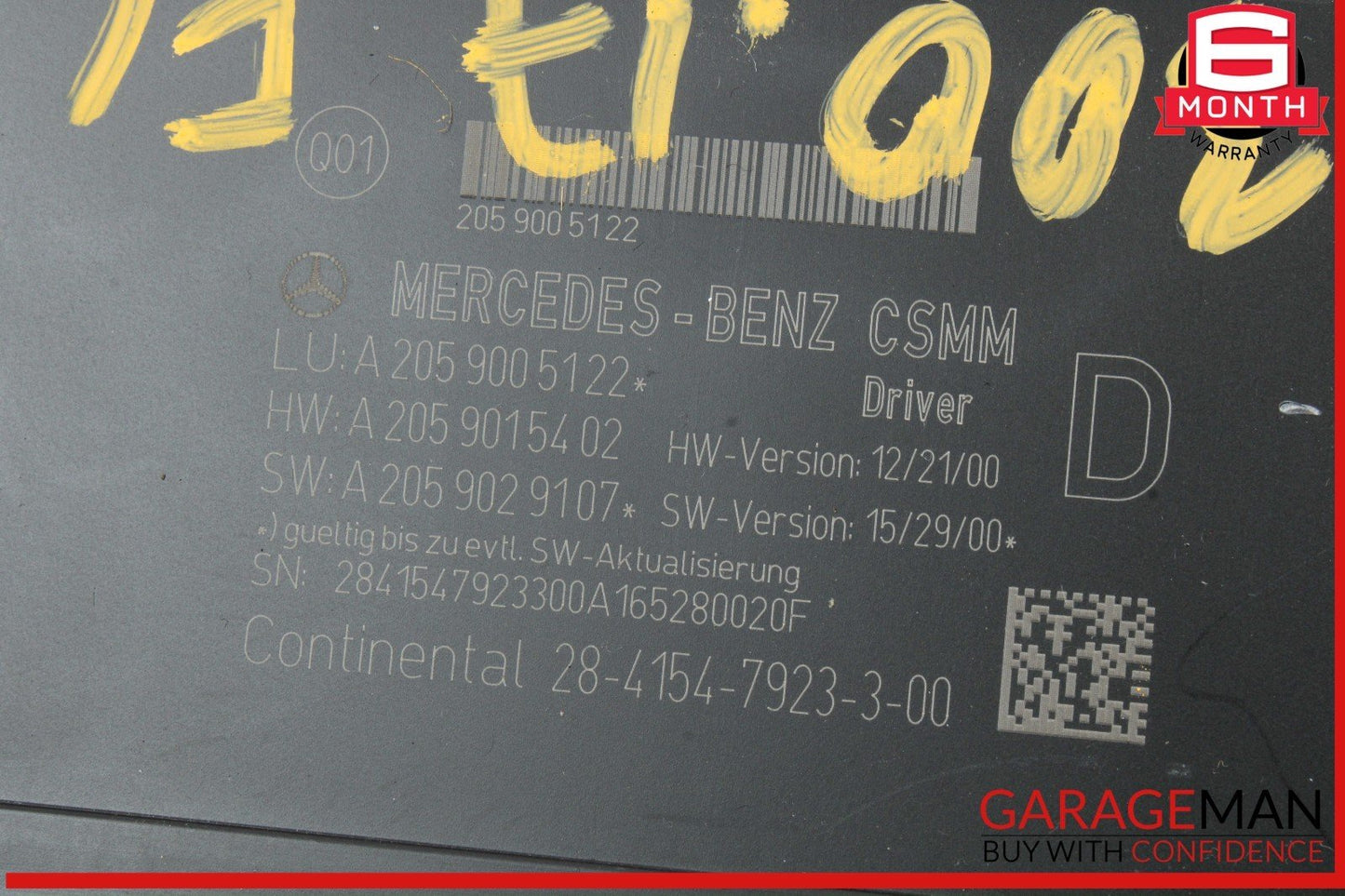 15-20 Mercedes W205 C300 4MATIC Front Left Driver Side Seat Control Module OEM
