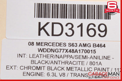 07-10 Mercedes W221 S63 AMG CL550 Front Top Upper Windshield Night Vision Camera