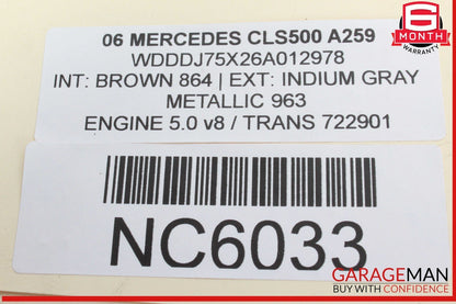 03-09 Mercedes W219 CLS550 E500 Hazard Switch Control Panel 2116800552 OEM