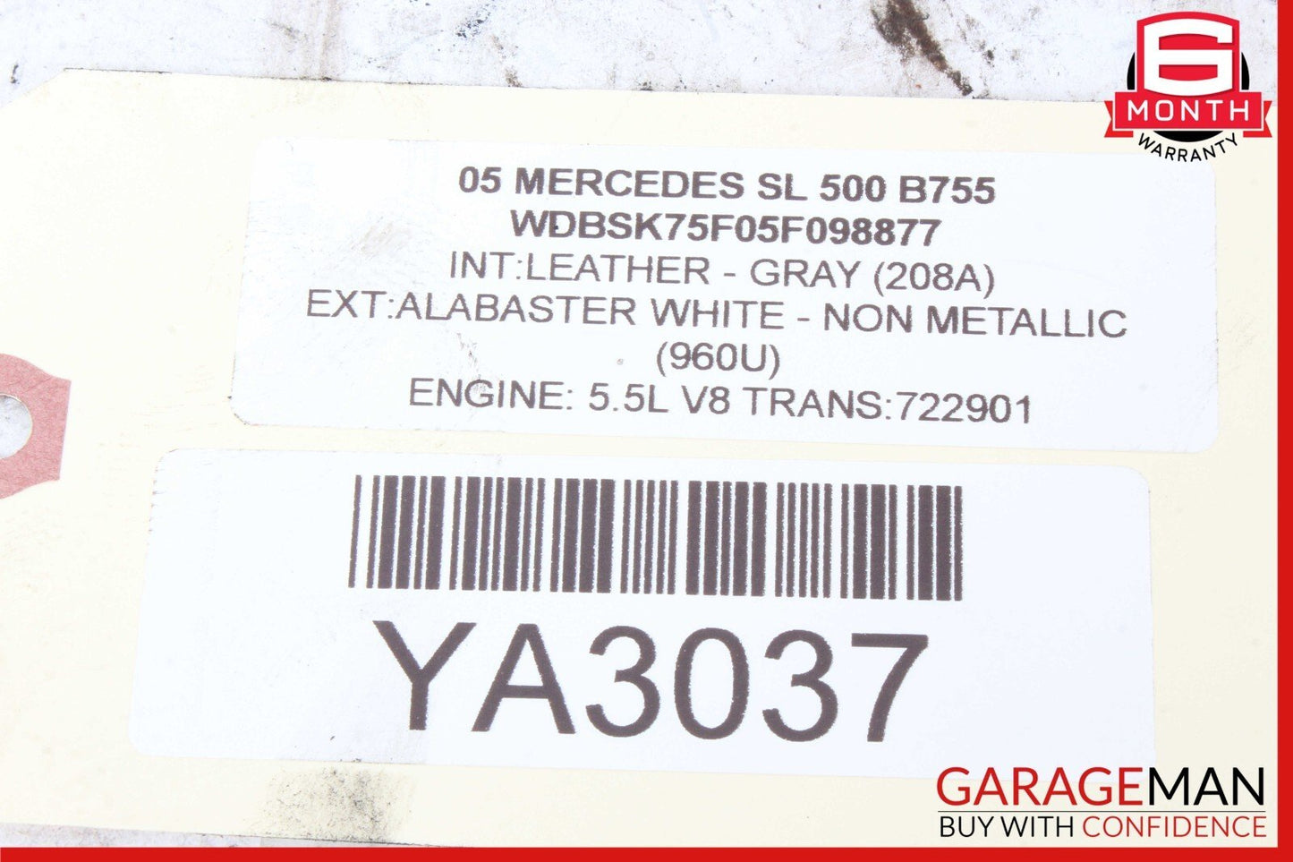03-06 Mercedes R230 SL500 SL600 Rear Right Hydraulic Shock Absorber Strut OEM