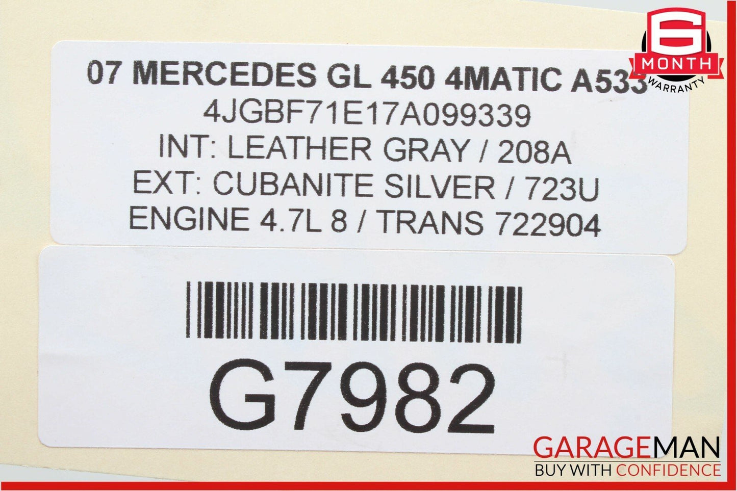 06-12 Mercedes X164 GL450 ML350 Front Left Door Audio Tweeter Speaker Cover Grey