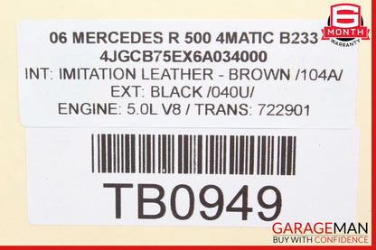 06-10 Mercedes W251 R500 Front Left Side Headlight Support Bracket OEM