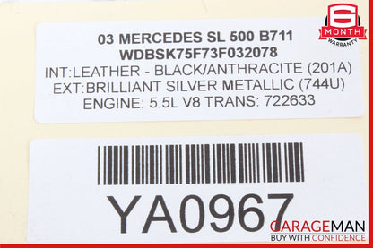 03-06 Mercedes R230 SL500 Steering Column Combination Switch Assembly OEM