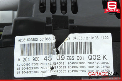 12-14 Mercedes W204 C250 C300 C350 Speedometer Odometer Instrument Cluster Gauge