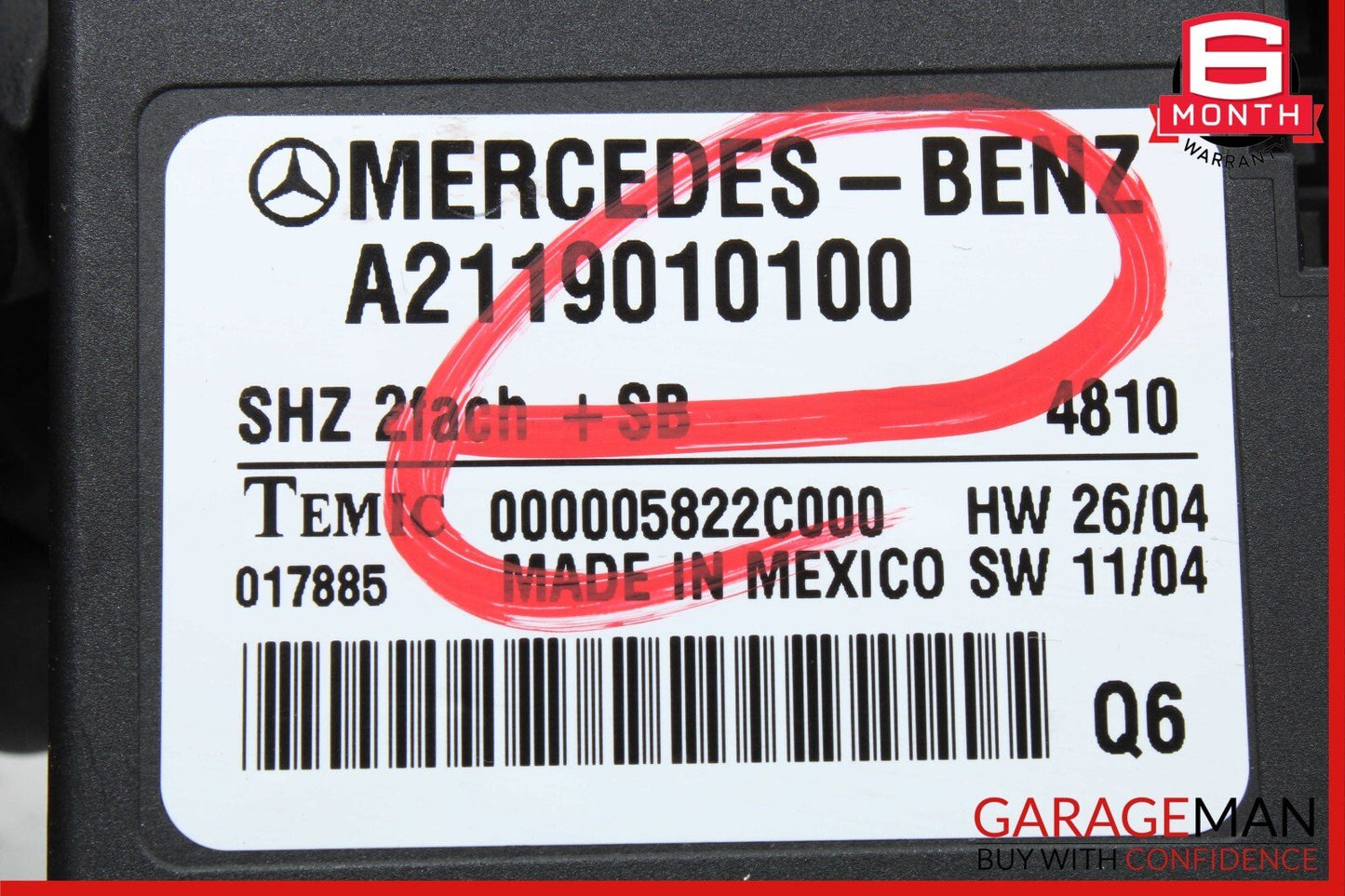 06-12 Mercedes X164 GL450 E320 Rear Seat Heating Control Module 2119010100 OEM