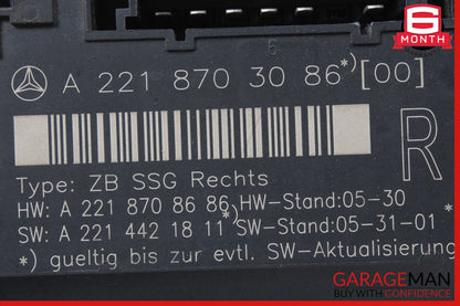 07-13 Mercedes W221 S550 S400 S350 S65 AMG Front Right Under Seat Control Unit