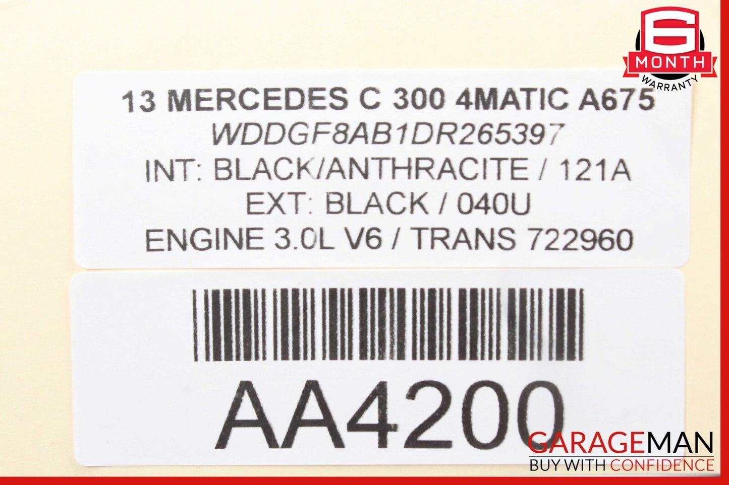 08-14 Mercedes W204 C250 C300 Rear Right Passenger Door Lock Latch Actuator