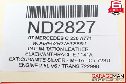 01-07 Mercedes W203 C230 C350 Rear Left Side Door Control Module 2038202185 OEM