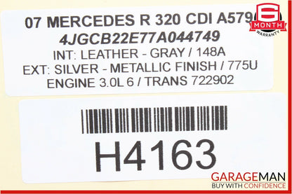 07-12 Mercedes R320 GL450 ML450 Seat Headrest Screen Monitor Display Trim Grey