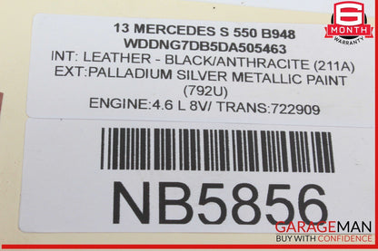 11-14 Mercedes W221 S550 CL550 M278 Left Side Turbocharger Turbo Charger Pipe