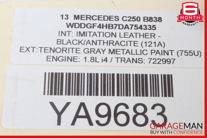 08-16 Mercedes W204 C250 GLK350 Rear Right Door Window Regulator Motor Unit OEM