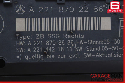 07-13 Mercedes W221 S550 S400 Front Right Side Under Seat Control Module Unit
