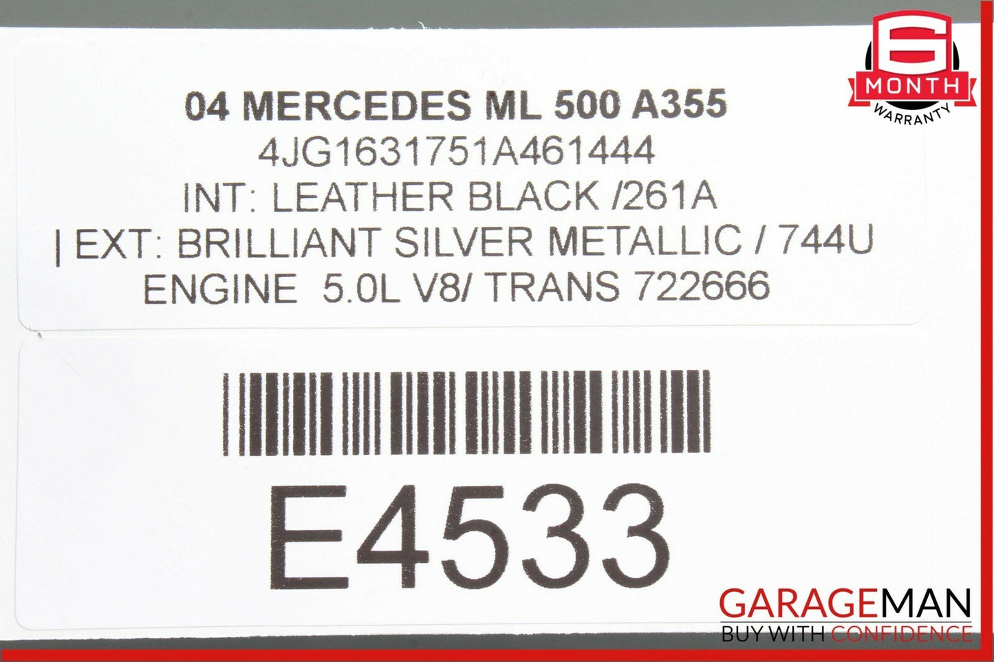 02-05 Mercedes W163 ML500 Front Left or Right Door Speaker Tweeter OEM