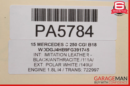 12-15 Mercedes C250 SLK250 7G Automatic Transmission Assembly 722.997 OEM 40k