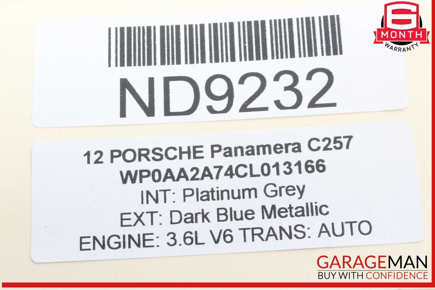 10-16 Porsche Panamera 970 Rear Right or Rear Left Side Upper Control Arm OEM