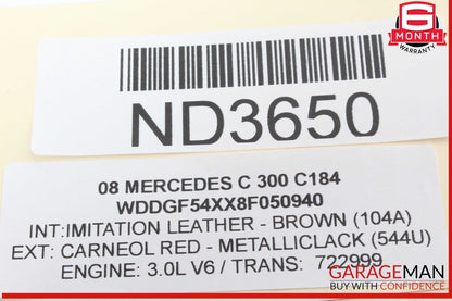 08-18 Mercedes W204 C300 GLK350 C250 Rear Right Side Door Control Module OEM