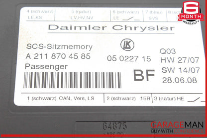 03-12 Mercedes W211 E550 E500 ML350 Front Right Seat Control Module OEM