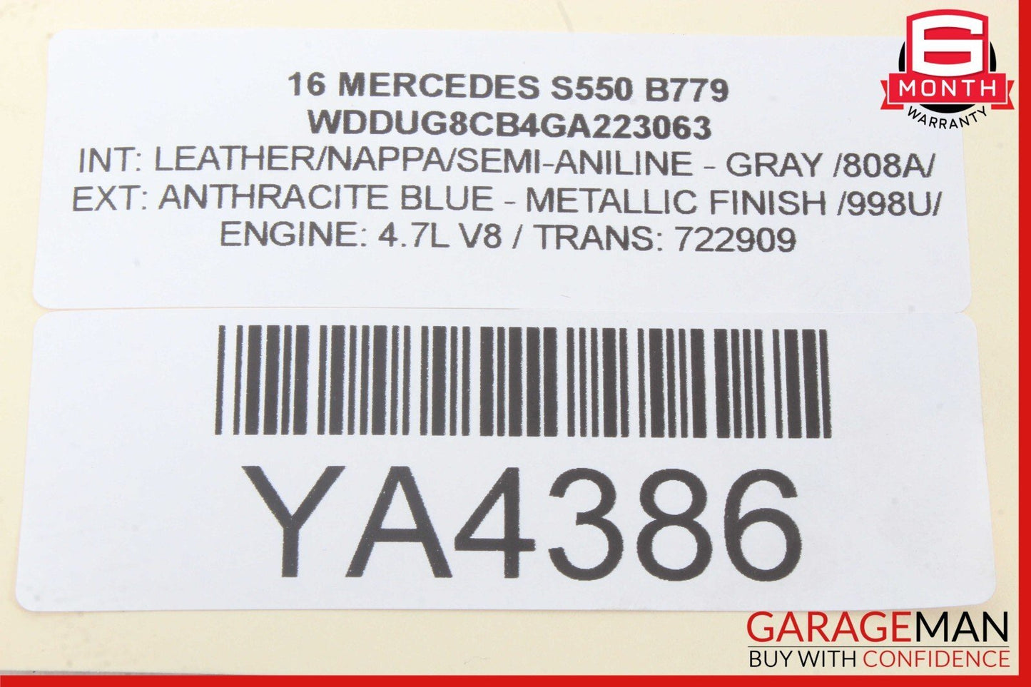 12-19 Mercedes W222 S550 GLE43 AMG Front Left Side Door Window Regulator Motor