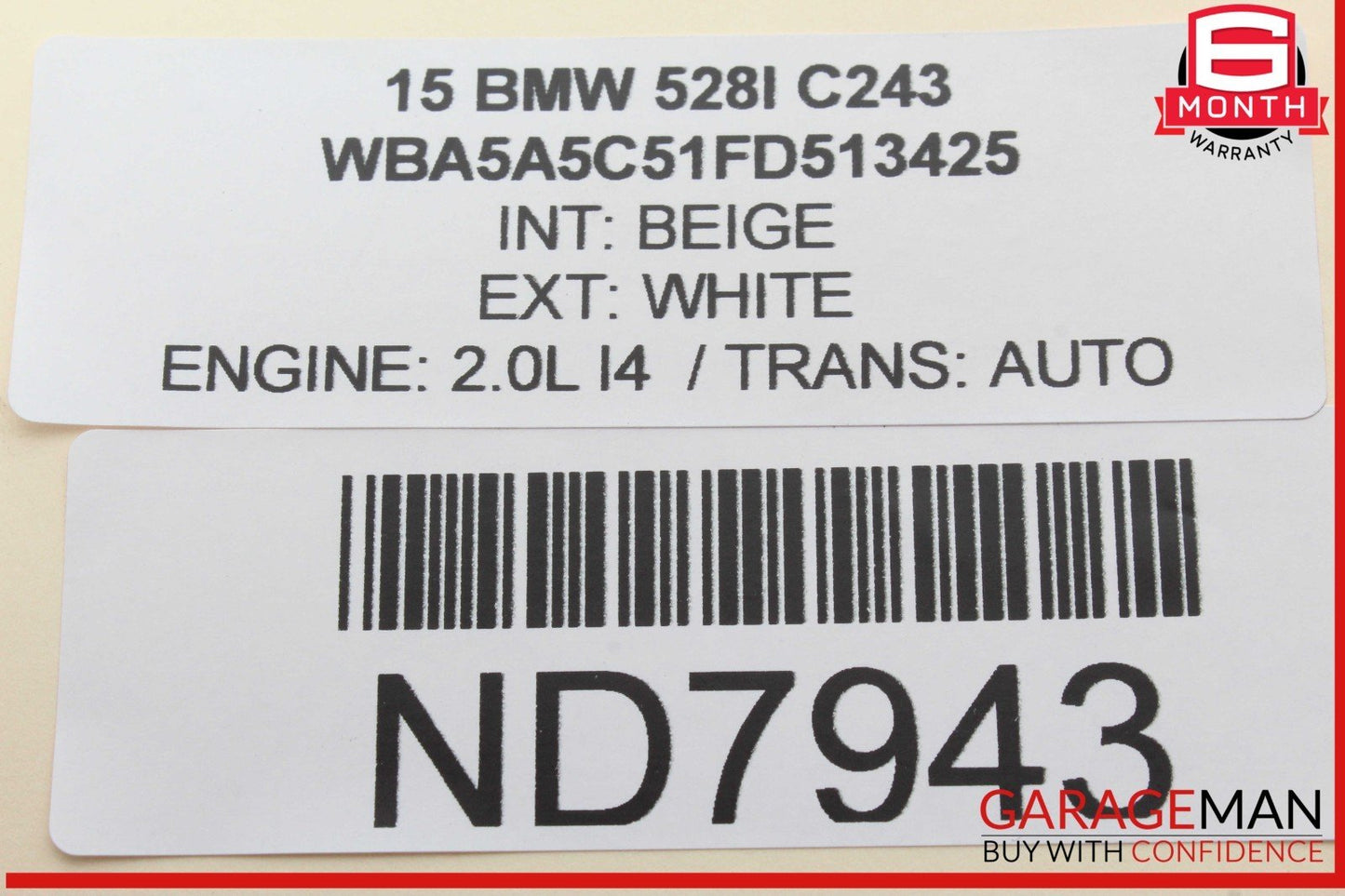 11-16 BMW 528i 535i 550i F10 Central Gateway Control Module Unit 9354756 OEM