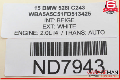 11-16 BMW 528i 535i 550i F10 Central Gateway Control Module Unit 9354756 OEM