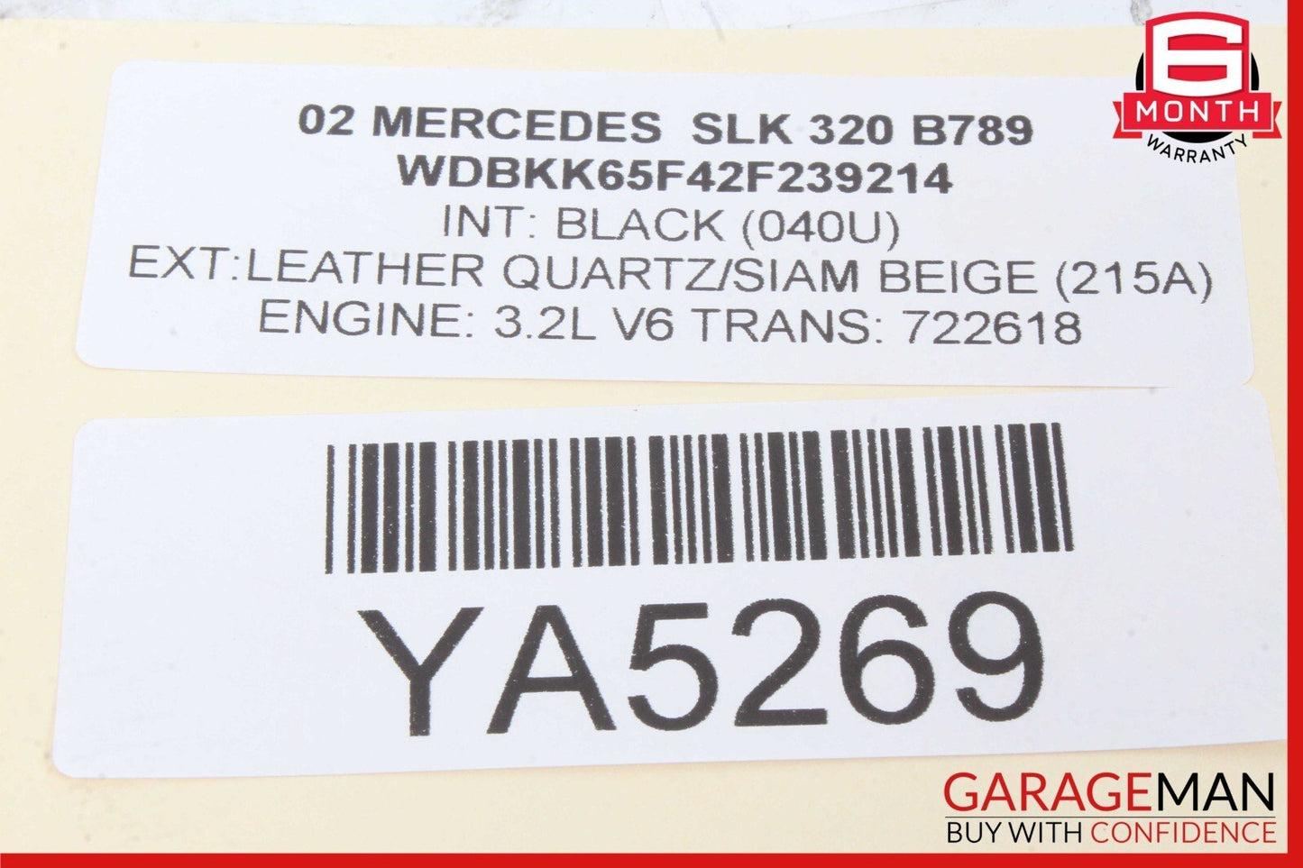 99-04 Mercedes R170 SLK320 Front Right Seat Belt Seatbelt Retractor Black