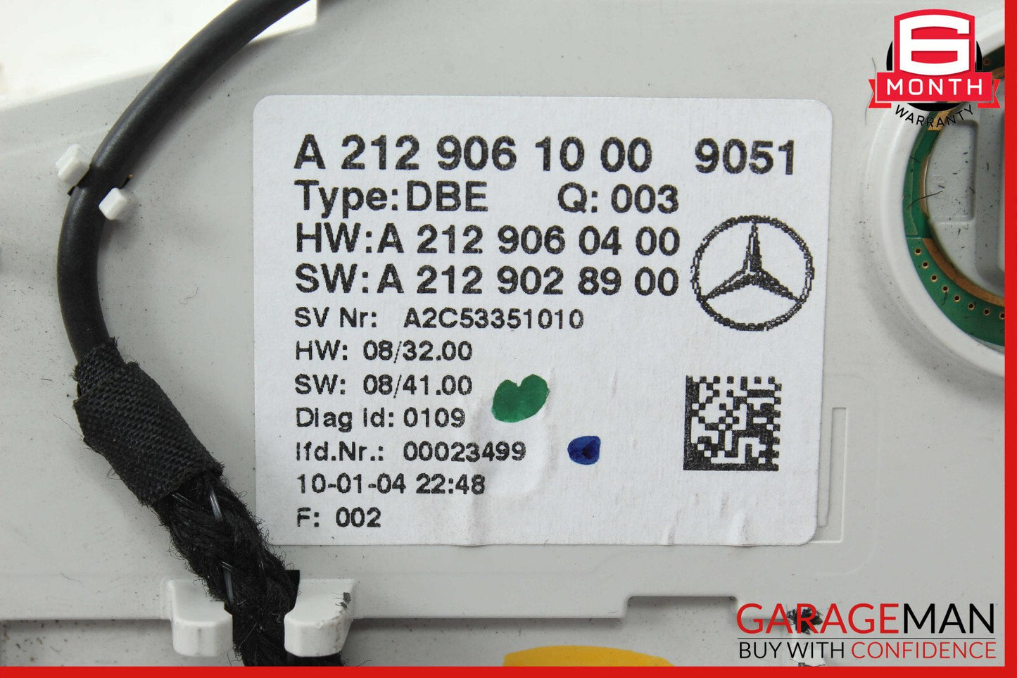 10-16 Mercedes W212 E550 E400 Front Overhead Dome Light Lamp Black OEM
