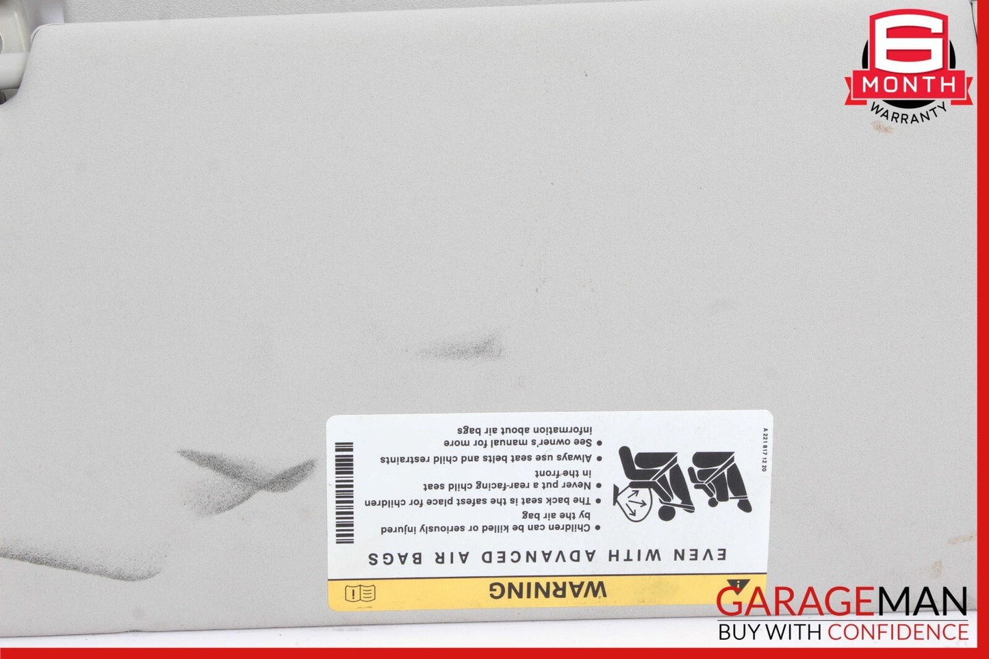 06-12 Mercedes X164 GL450 GL550 Front Right Side Sun Visor Sunvisor Shade Gray