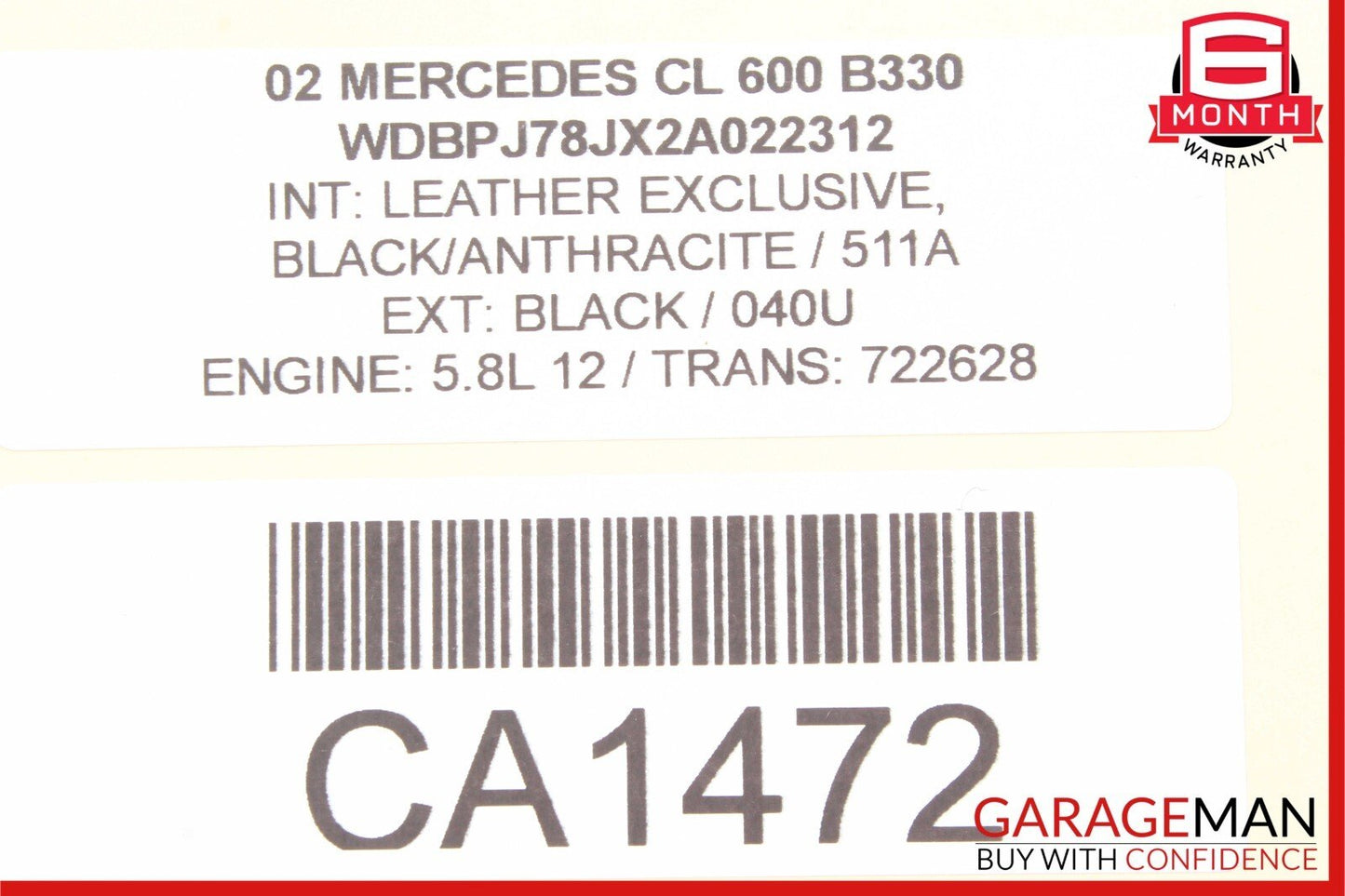 00-06 Mercedes W215 CL600 Front Right Passenger Side Exterior Door Handle OEM