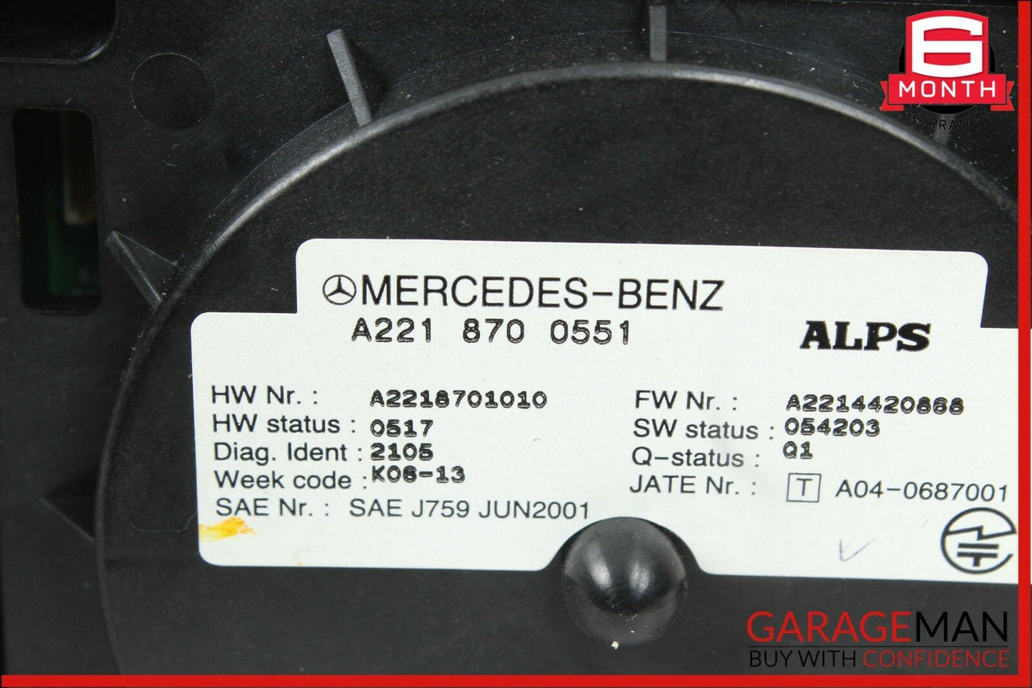 07-09 Mercedes W221 S600 S550 Center Console Multi Function Switch Controller