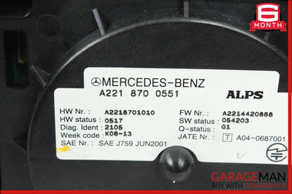 07-09 Mercedes W221 S600 S550 Center Console Multi Function Switch Controller