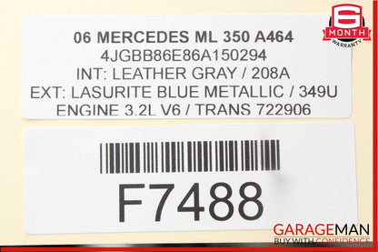 06-12 Mercedes X164 GL450 ML550 Rear Windshield Glass Wiper Motor OEM