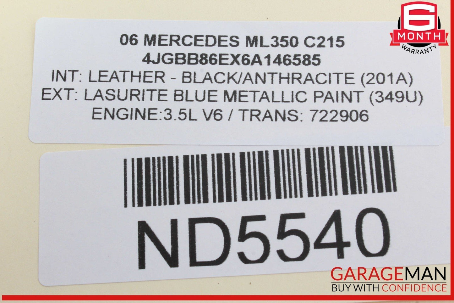 06-11 Mercedes W164 ML350 GL450 Headlight Control Switch Module Unit Black OEM