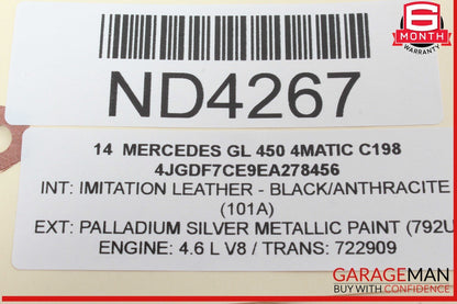 13-16 Mercedes X166 GL450 4MATIC Rear Right Quarter Window Regulator Motor OEM