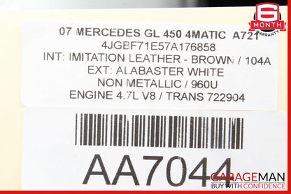 06-12 Mercedes GL450 GL550 ML450 Front Left Sun Visor Sunvisor Shade Brown