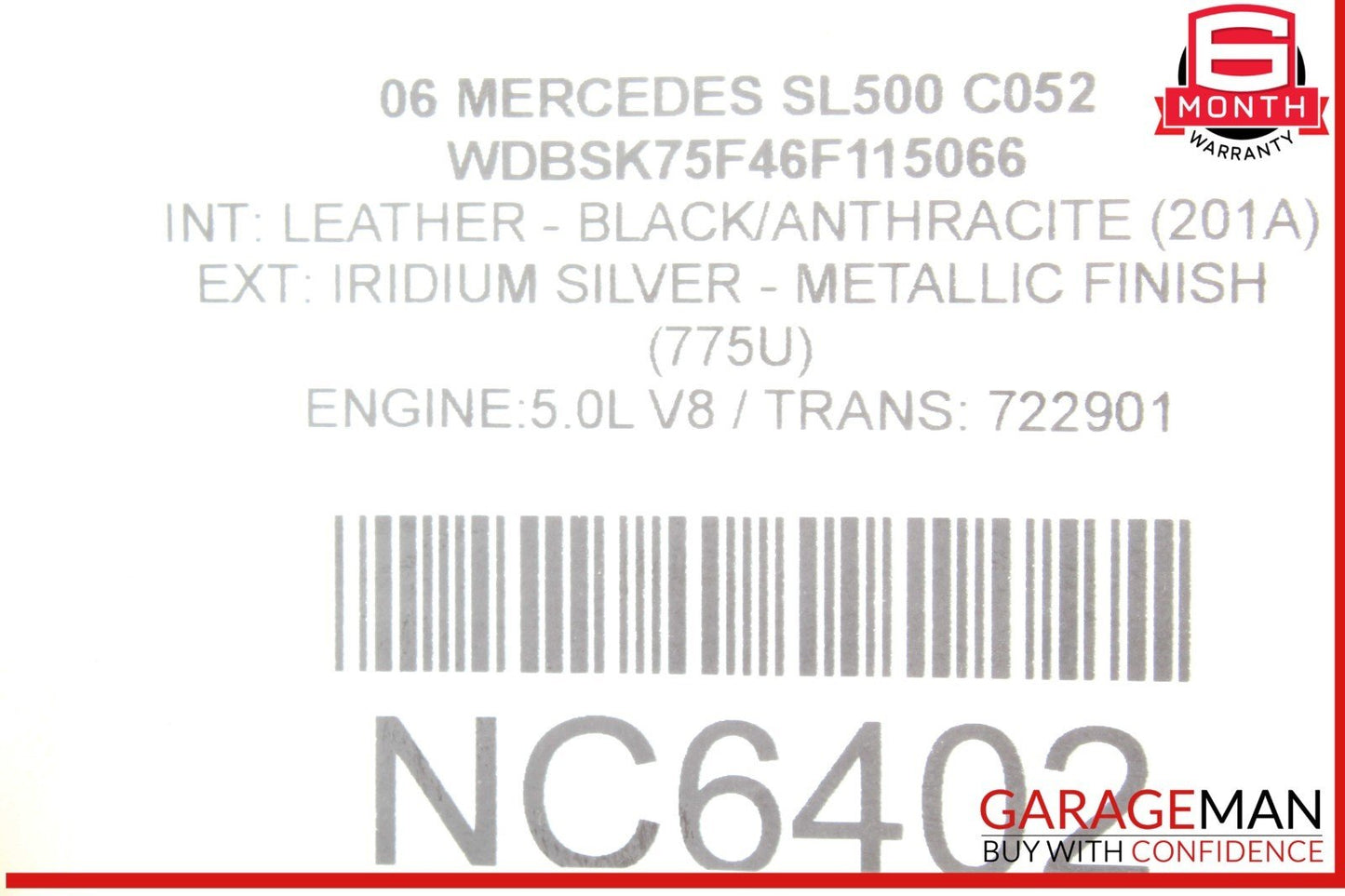 03-06 Mercedes R230 SL500 Generator Alternator 150 AMP 0121541302 OEM