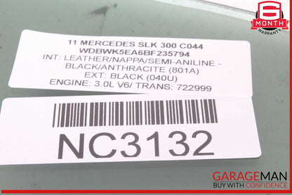 05-11 Mercedes R171 SLK300 Rear Left Side Door Quarter Window Glass OEM