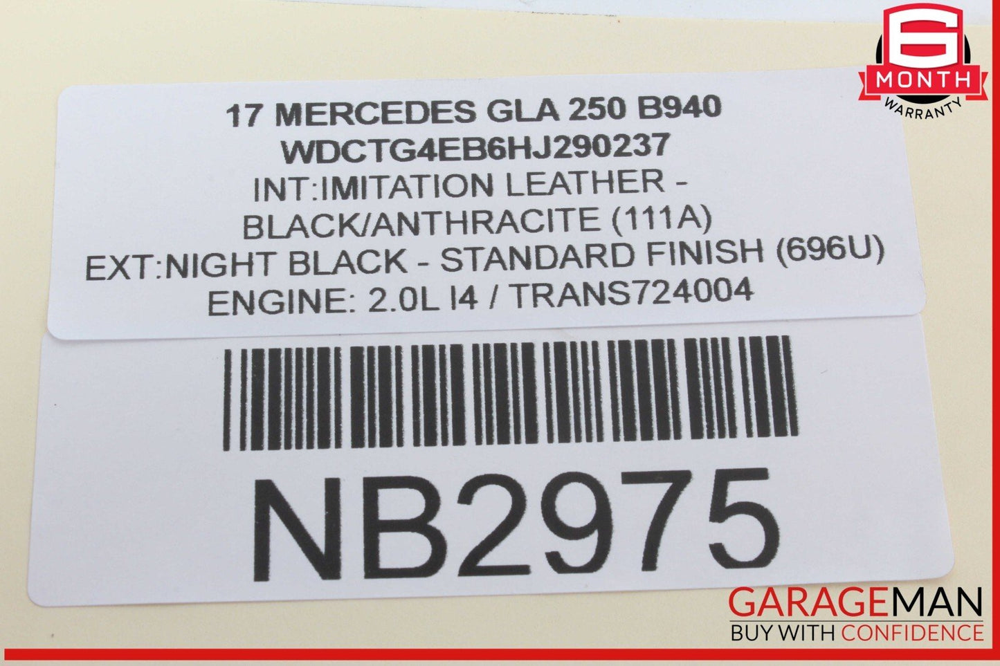 15-20 Mercedes X156 GLA250 Right Passenger Side Curtain Air Bag OEM