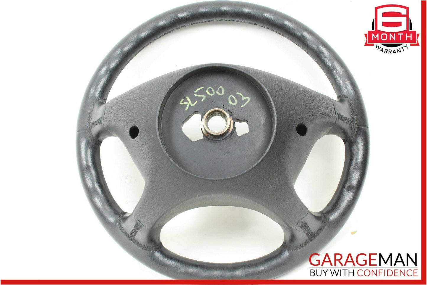 03-09 Mercedes R230 SL500 CLK350 Driver 4 Spoke Steering Wheel Leather Black OEM