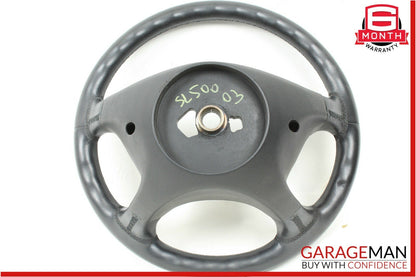 03-09 Mercedes R230 SL500 CLK350 Driver 4 Spoke Steering Wheel Leather Black OEM