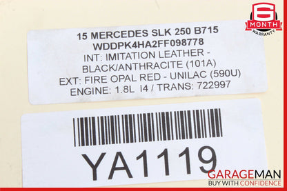 10-15 Mercedes R172 SLK250 E350 Rear Right Side Exterior Door Handle OEM